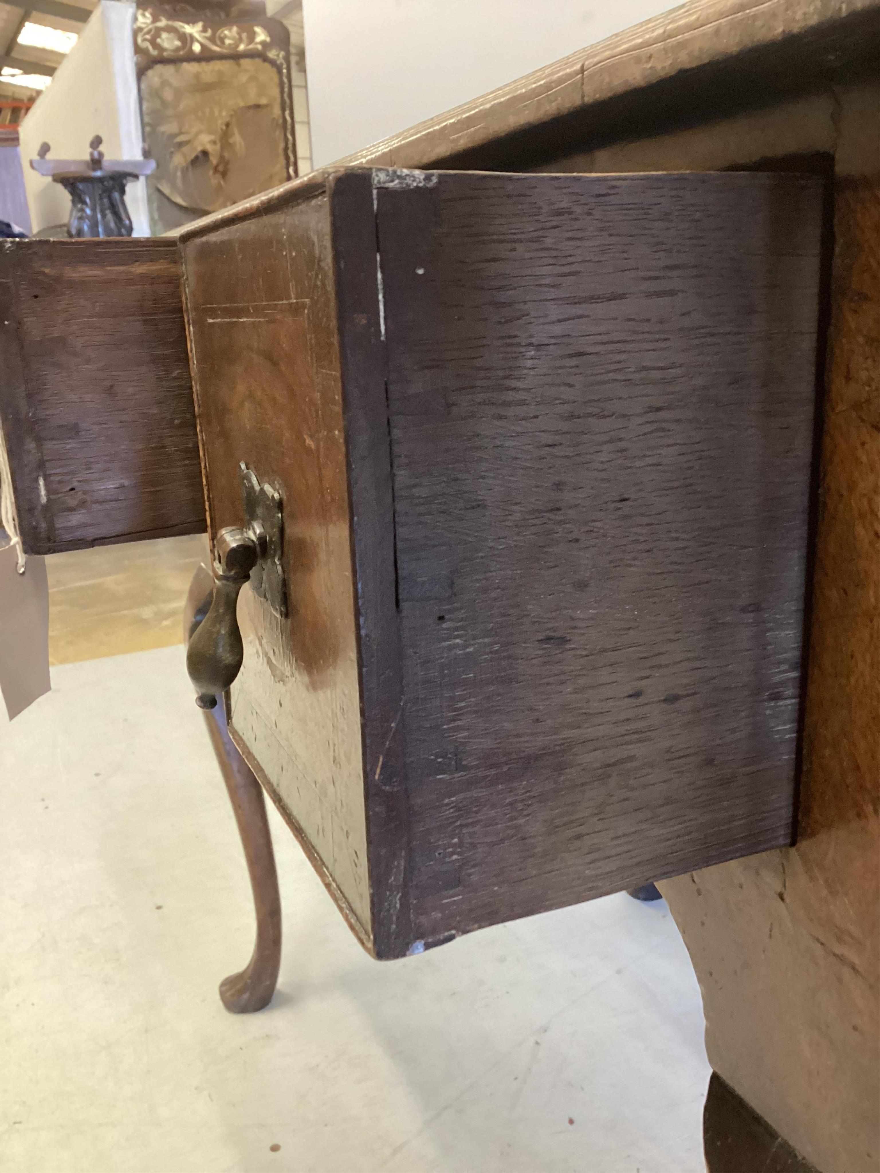 A Queen Anne style walnut lowboy, width 91cm, depth 53cm, height 75cm